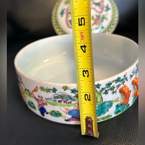 Vintage Chinese Famille Rose Porcelain Bowl With Lid - Picture 13 of 16
